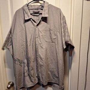 Bugle Boy Gray Casual Button Down Shirt 3XL